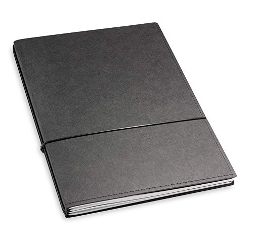 X17 Notizbuch/Konferenzmappe A4, schwarz; Vegan! aus Deutsches Zellulose-Material. Austauschbare Notizhefte (blanko,kariert) mit Doppeltasche. Made in Germany von X17