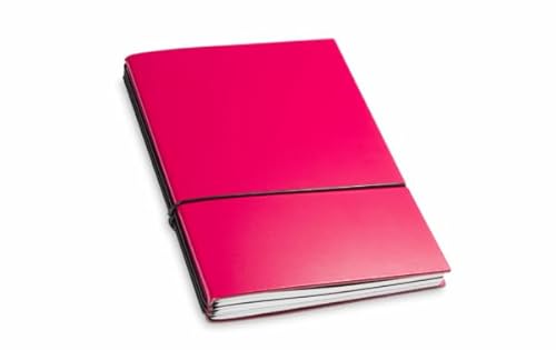 X17 Notizbuch A5, magenta; aus recyceltem Leder. Austauschbare Notizhefte (blanko, liniert, kariert) Made in Germany von X17