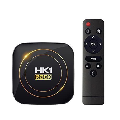 Android 12.0 TV-Box, HK1 RBOX 4GB RAM 64GB ROM H618 Quad-Core 64bit CPU unterstützt WiFi6 Dual 2.4G/5.8GHz Ethernet BT4.2 4K 6K HDR10+ Ultra HD Smart Home Player von X88