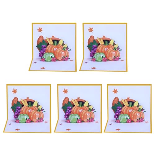 3D-Kürbis-Grußkarte für Thanksgiving, Festival, Urlaub, Papierkarten für Geburtstag, Hochzeit, Neujahr von XAGMODSHN