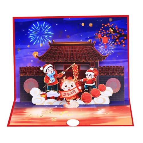 3D Popup Drachenjahr Grußkarte Chinesisches Neujahr Segen Karte Faltbar mit Umschlag für Frühlingsfest Dekoration 3D Popup Drachenjahr Grußkarte Chinesisches Neujahr Segen Karte Faltbar mit Umschlag für Frühlingsfest Dekoration von XAGMODSHN