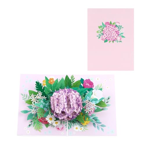 3D-Popup-Grußkarte mit Hortensien, Blume, faltbar, Papier, Segenkarte mit Umschlag, handgefertigt, Muttertagsgeschenk 3D-Popup-Grußkarte mit Hortensien, Blume, faltbar, Papier, Segenkarte mit Umschlag, handgefertigt, Muttertagsgeschenk von XAGMODSHN