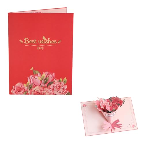 3D-Rosensträuße Papierkarte Valentinstag Grußkarte mit Umschlag Jubiläumskarte Hochzeit Feier Karte 3D-Rosensträuße Papierkarte Valentinstag Grußkarte mit Umschlag Jubiläumskarte Hochzeit Feier Karte von XAGMODSHN