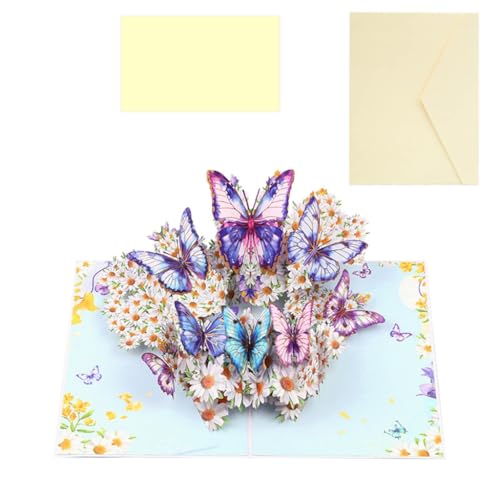3D Schmetterling und Blume Popup Postkarte Handgemachte Grußkarte mit Umschlag zum Geburtstag Jahrestag für Lehrer 3D Schmetterling und Blume Popup Postkarte Handgemachte Grußkarte mit Umschlag zum Geburtstag Jahrestag für Lehrer von XAGMODSHN
