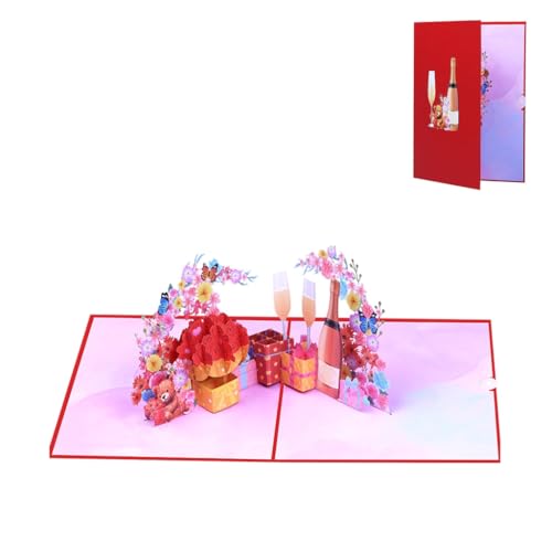 3D Weinglas und Blume Popup Karte Handgemachte Grußkarte mit Umschlag zum Valentinstag Jahrestag für Frau 3D Weinglas und Blume Popup Karte Handgemachte Grußkarte mit Umschlag zum Valentinstag Jahrestag für Frau von XAGMODSHN