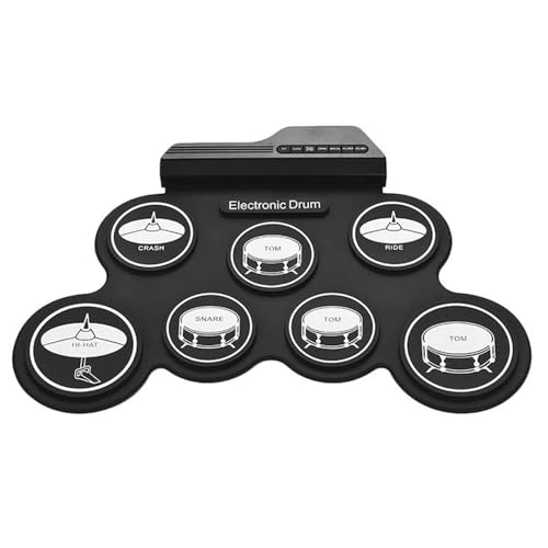 Elektronische Drum Set 7 Pads Rolls Up Übungs Drum Set Eingebaute Lautsprecher Kopfhörer USB Sockel Kits Für Anfänger Für Kinder Erwachsene von XAGMODSHN