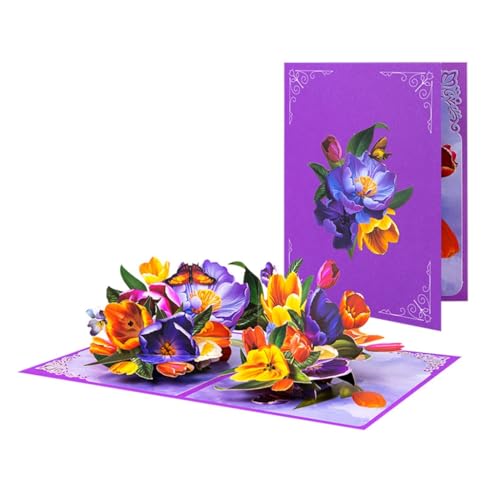 Fashion Popup Tulpen Geburtstagskarten Handgemachte Blumengrußkarten mit Umschlag für Männer und Frauen Besonderer Tag von XAGMODSHN