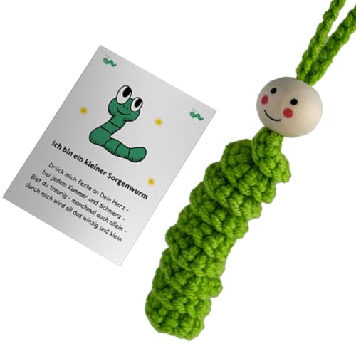 Handgehäkelte Sorgenraupen mit Komfortkarte, sensorisches Spielzeug für Stressabbau, Gesundheit, tragbare Geschenkkarte Handgehäkelte Sorgenraupen mit Komfortkarte, sensorisches Spielzeug für Stressabbau, Gesundheit, tragbare Geschenkkarte von XAGMODSHN