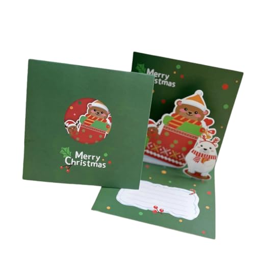 Stilvolle Weihnachtsfeier Karten Elegante 3D Popup Weihnachtsgrußkarte aus Papier mit Schneemann und Bär Figuren Stilvolle Weihnachtsfeier Karten Elegante 3D Popup Weihnachtsgrußkarte aus Papier mit Schneemann und Bär Figuren von XAGMODSHN