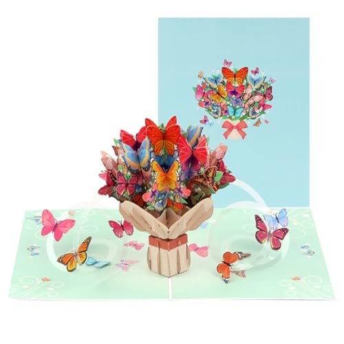 Wunderschönes, buntes Papierkunstwerk, handgefertigt, Schmetterlings-Blume, schwimmbare Grußkarte, Ornament für verschiedene Anlässe Wunderschönes, buntes Papierkunstwerk, handgefertigt, Schmetterlings-Blume, schwimmbare Grußkarte, Ornament für verschiedene Anlässe von XAGMODSHN