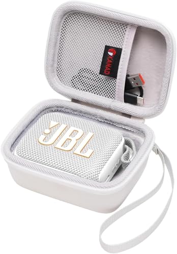 XANAD Hart Reise Tragen Tasche für JBL Go 4 / JBL Go 3 Tragbare Bluetooth Lautsprecher Box Pro Sound (Weiß) von XANAD