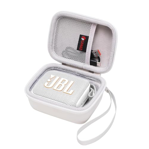 XANAD Hartschalen-Schutzhülle für JBL GO 4 / GO 3 tragbarer Bluetooth-Lautsprecher – Reise-Schutzhülle, Aufbewahrungstasche (weiß) von XANAD