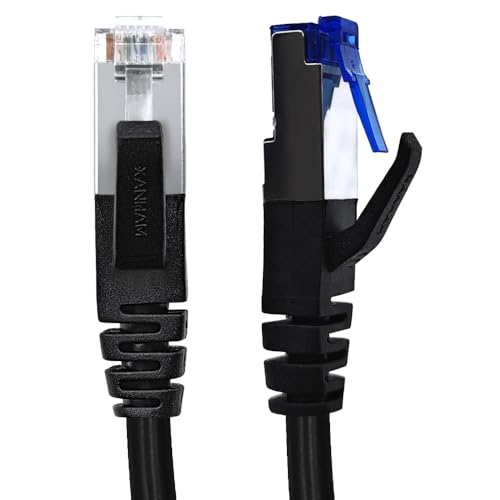 XANHAM Cat6 Crossover-Ethernet-Kabel, geschirmt, 90 cm, T-568A auf T-568B, RJ45-Stecker auf Stecker, Unshield-Netzwerk-LAN-Patchkabel, Schwarz von XANHAM
