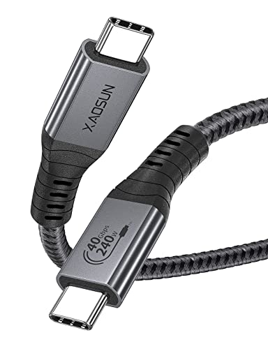 XAOSUN 1M zertifiziert USB4 Kabel mit Thunderbolt 4 Kabel, 40 Gbit/s Datentransfer PD 3.1 240W Ladekabel 8K,4K Display für Typ-C iphone 15 pro/max,Laptops, Monitor, Macbook Pro ipad pro von XAOSUN