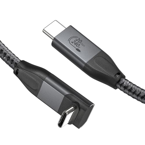 XAOSUN 20 Gbps Winkel USB 3.2 Gen2x2 kabel, 4K @ 60Hz/240W USB C 3.2 Kabel (0.5M) Kompatibel mit iphone 15 pro max, macbook/ipad pro, samsung, SSD, Laptop von XAOSUN