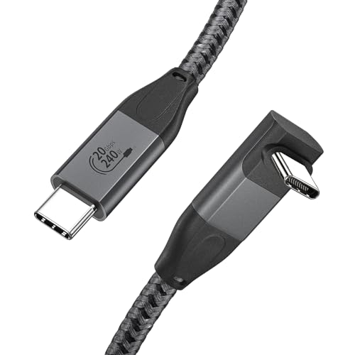 XAOSUN 20 Gbps Winkel USB 3.2 Gen2x2 kabel, 4K @ 60Hz/240W USB C 3.2 Kabel (1M) Kompatibel mit iphone 15 pro max, macbook/ipad pro, Samsung, SSD, Laptop von XAOSUN