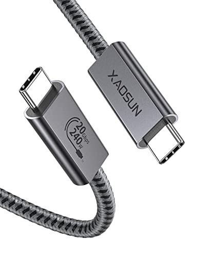 XAOSUN 240W USB C auf USB C Kabel 2M, USB 3.2 Gen2×2 Typ C Ladekabel, 20 Gbps Datenübertragung, PD3.1 48V/5A Schnellladekabel, 4K@60Hz Videoübertragung für Laptop, Mobiltelefon USB-C-Geräte von XAOSUN