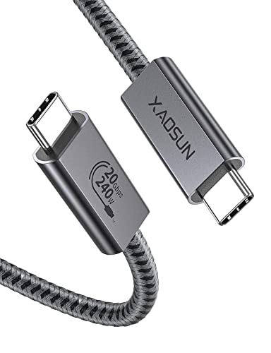 XAOSUN USB C auf USB C Kabel 1M, USB 3.2 Gen2×2 Typ C Ladekabel, 240W 20 Gbps Datenübertragung, PD3.1 48V/5A Schnellladekabel, 4K@60Hz Videoübertragung für Laptop, Mobiltelefon USB-C-Geräte von XAOSUN