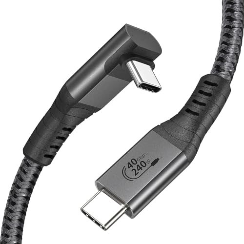 XAOSUN USB4 mit Thunderbolt 4 Kabel 240W, Zertifiziert 40Gbps PD3.1 8K/4K 90 Grad Datenkabel, USB C Videokabel für SteamDeck, iphone15 pro max, Switch, eGPU, Mac, iPad (1,8m) von XAOSUN