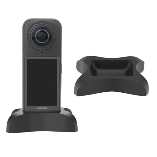 XBERSTAR Kamerahalterung Ständer Basis für Insta360 X5 Silikon Desktop Mount Bracket Rutschfeste Basis für Insta360 X5 Zubehör (Schwarz) von XBERSTAR