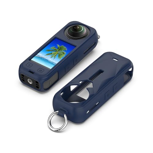 XBERSTAR X5 Silikon-Schutzhülle für Insta360 X5, tragbar, weiche Silikon-Abdeckung für Insta 360 X5 Sportkamera (Mitternachtsblau) von XBERSTAR