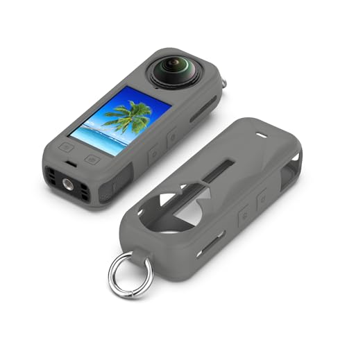 XBERSTAR X5 Silikon-Schutzhülle für Insta360 X5, tragbar, weiches Silikon, für Insta 360 X5 Sportkamera (dunkelgrau) von XBERSTAR
