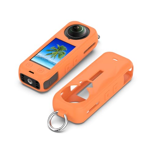 XBERSTAR X5 Silikon-Schutzhülle für Insta360 X5 Case Cover Tragbare weiche Silikonhülle für Insta 360 X5 Sportkamera (Orange) von XBERSTAR