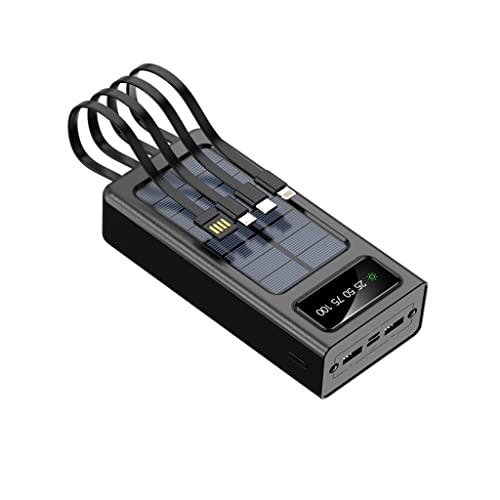 XCC Kommt mit vieradriger 30000mAh Solar Power Bank mit großer Kapazität (Color : Black, Size : 20000mAh) von XCC