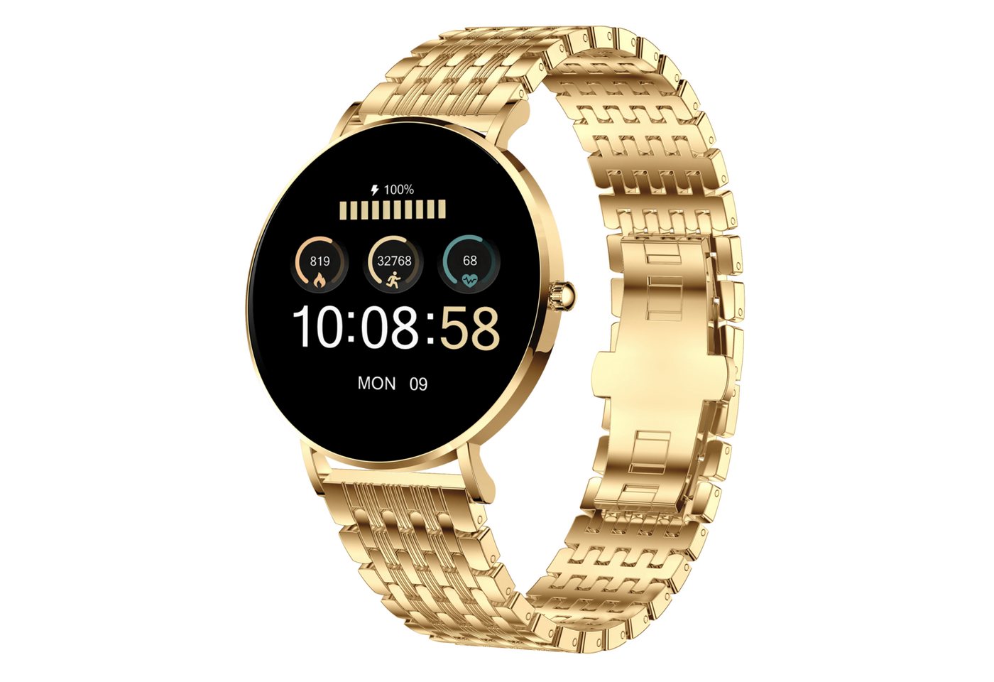 XCOAST SIONA2 ultraflache Damen Smartwatch (4,2 cm cm/1,3 " Zoll, iOS, Android) AMOLED, Frauen Smart Watch, Damen Armbanduhr, 1-tlg., Edelstahl, Damen Armbanduhr, Frauen Smart Watch, 7 Tage Akku, Blutdruck, Puls von XCOAST