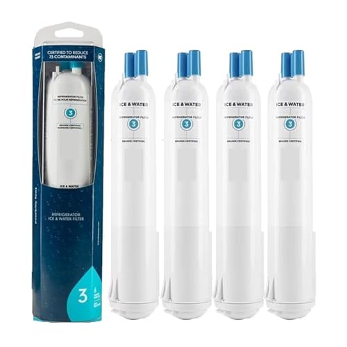 EDR3RXD1 Kühlschrank-Wasserfilter, Kompatibel Mit 4396841 4396710 Filter 3 P2RFWG2 9030 9083, Ersetzt Das Kühlschrank-Wasserfilterzubehör(4pcs) von XCOHJOMB