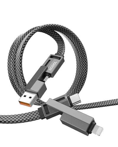 XCOOL 4-in-1-USB-C-Kabel, 100 W, 91 cm, Grau von XCOOL