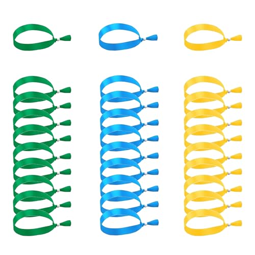 XCSJ 30 Stück 3 Farben Stoff Armbänder, Verstellbare Stoff Einlassbändchen, Event Armbänder mit Kunststoffverschlüssen, Eintrittsbänder Einlassbänder für Events, Partys, Konzerte XCSJ 30 Stück 3 Farben Stoff Armbänder, Verstellbare Stoff Einlassbändchen, Event Armbänder mit Kunststoffverschlüssen, Eintrittsbänder Einlassbänder für Events, Partys, Konzerte von XCSJ