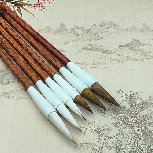 XCSJ 6 Pcs Chinesisches Kalligraphie Pinsel, Chinesisches Pinselset, Professionelle Kalligraphie Sumi Pinsel Für Anfänger, Studenten, Künstler, Kalligraphie und Malerei, 3 Größen, 2 Material XCSJ 6 Pcs Chinesisches Kalligraphie Pinsel, Chinesisches Pinselset, Professionelle Kalligraphie Sumi Pinsel Für Anfänger, Studenten, Künstler, Kalligraphie und Malerei, 3 Größen, 2 Material von XCSJ