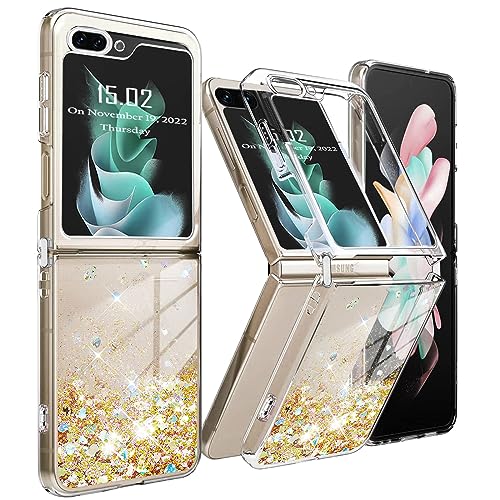 XCYYOO Handyhülle Samsung Galaxy Z Flip 5 Glitzer Hülle TPU Slim Bumper Kratzfest Transparent Silikon Original Schutzhülle Samsung Galaxy Z Flip 5 Stoßfest Mode Kreatives Handytasche Flüssig Case von XCYYOO