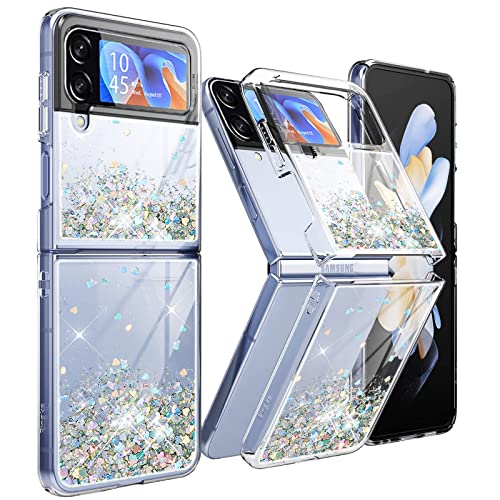 XCYYOO Handyhülle für Samsung Galaxy Z Flip 3 5G Glitzer Hülle TPU Slim Bumper Kratzfest Transparent Silikon Original Schutzhülle Galaxy Z Flip 3 5G Stoßfest Mode Kreatives Handytasche Flüssig Case von XCYYOO