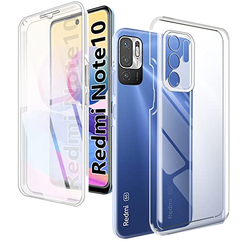 XCYYOO Hülle Xiaomi Redmi Note 10 5G Hülle (Nicht 4G) Xiaomi Poco M3 Pro 5G Handyhülle Transparent 360 Grad Schutzhülle mit Integriertem Displayschutz Schadensichere Ultradünn Silikon Case von XCYYOO