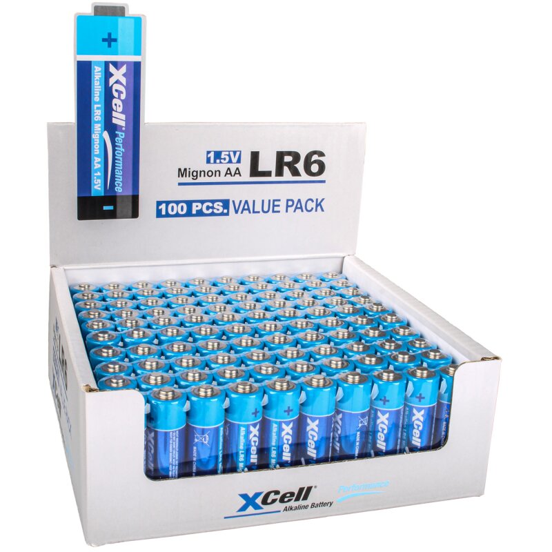100x XCell AA LR6 Mignon Super Alkaline Batterie von XCell