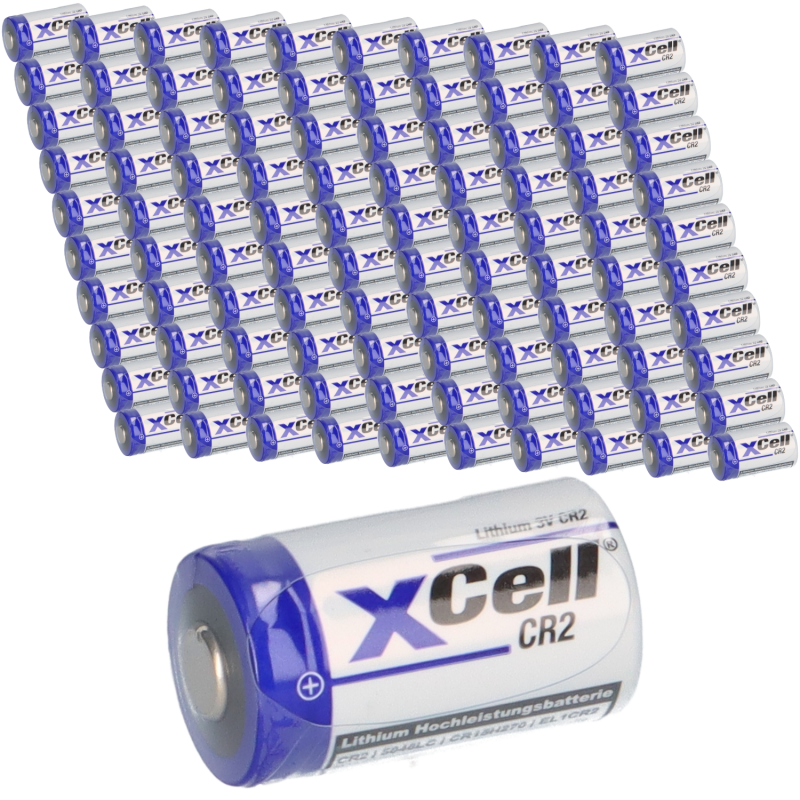 100x XCell Batterie CR2 Lithium 3V 850mAh CR15H CR15H270 CR17355 DLCR2 CR15H270 von XCell