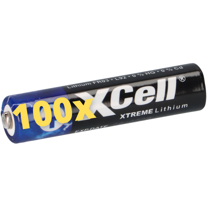 100x XTREME Lithium Batterie AAA Micro FR03 L92 XCell 25x 4er Blister von XCell
