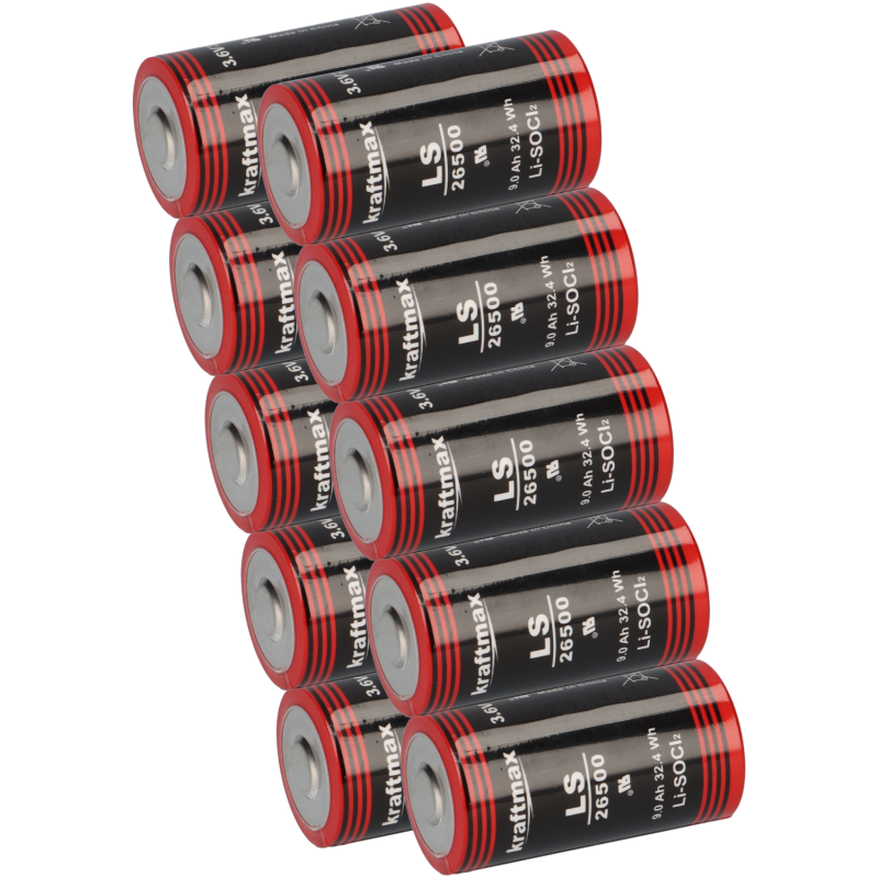 10x Kraftmax Lithium 3,6V Batterie LS26500 C Zelle 26500 10x Kraftmax Lithium 3,6V Batterie LS26500 C Zelle 26500 von XCell