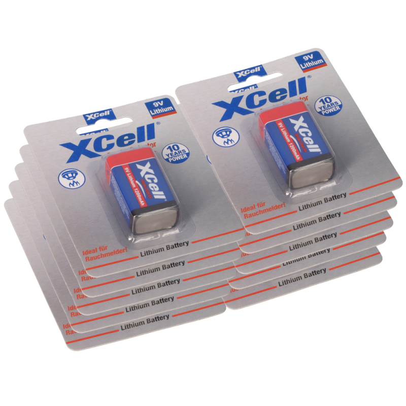 10x XCell Lithium 9V Block 1200 mAh 6AM6 im 1er Blister 10x XCell Lithium 9V Block 1200 mAh 6AM6 im 1er Blister von XCell