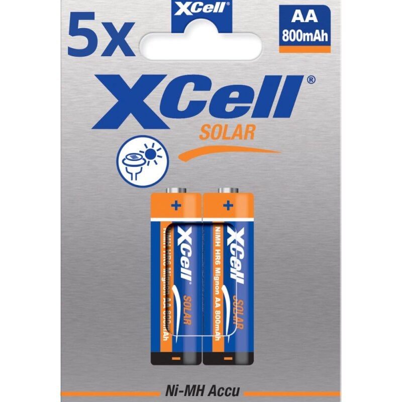 10x XCell Solar Akkus X800AA Mignon Ni-MH 1,2V 800mAh (5x 2er Blister) von XCell