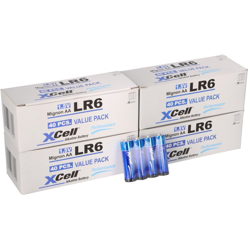 160x XCell 40x 4er Folie AA LR6 Mignon Super Alkaline Batterie 160x XCell 40x 4er Folie AA LR6 Mignon Super Alkaline Batterie von XCell