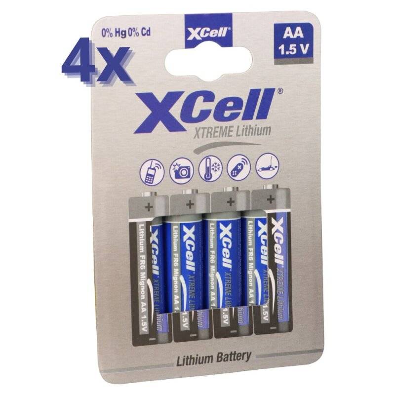 16x XTREME Lithium Batterie AA Mignon FR6 L91 XCell 4x 4er Blister von XCell
