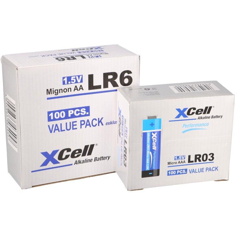 200 Batterien 100x XCell LR03 Micro AAA + 100x XCell LR6 Mignon AA 200 Batterien 100x XCell LR03 Micro AAA + 100x XCell LR6 Mignon AA von XCell