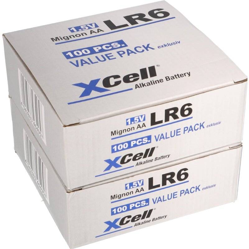 200x XCell AA LR6 Mignon Super Alkaline Batterie von XCell