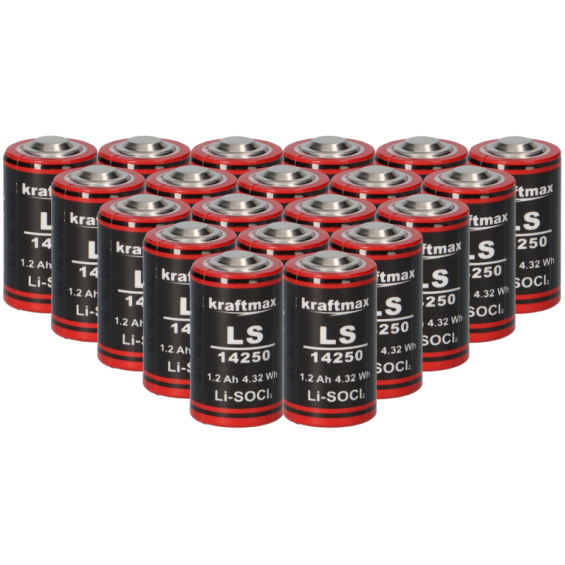 20x Kraftmax Lithium 3,6V Batterie LS14250 1/2 AA - Zelle 20x Kraftmax Lithium 3,6V Batterie LS14250 1/2 AA - Zelle von XCell