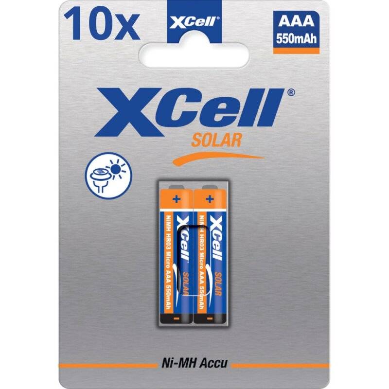 20x XCell Solar Akkus X550AAA Micro Ni-MH 1,2V 550mAh (10x 2er Blister) von XCell