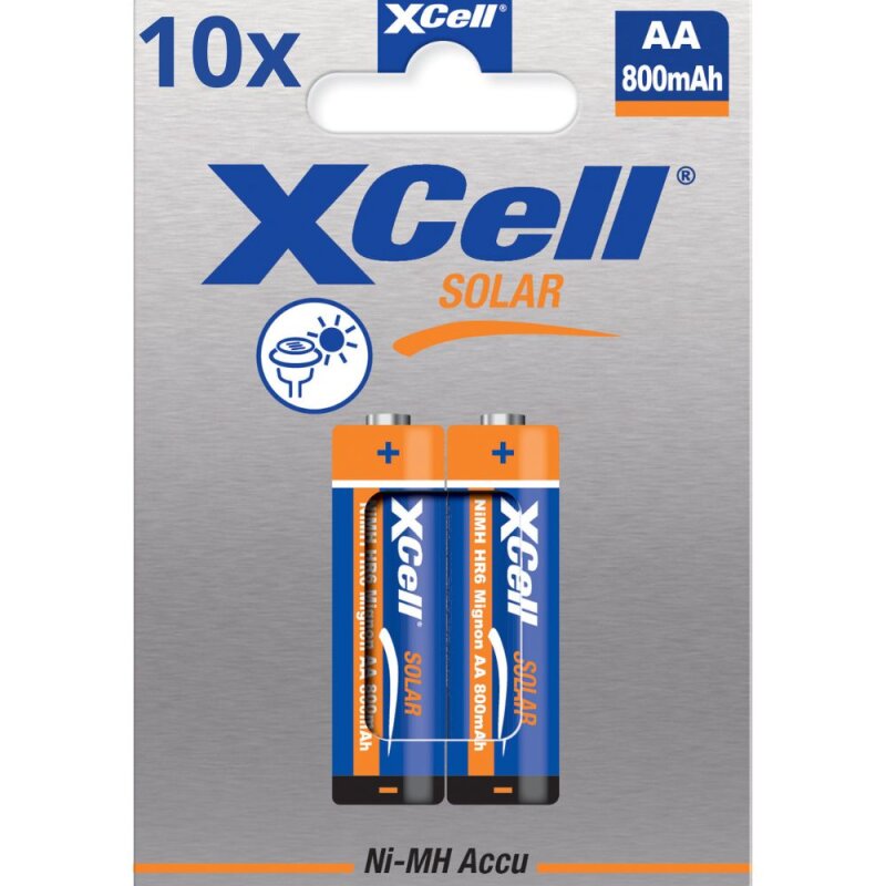 20x XCell Solar Akkus X800AA Mignon Ni-MH 1,2V 800mAh (10x 2er Blister) von XCell