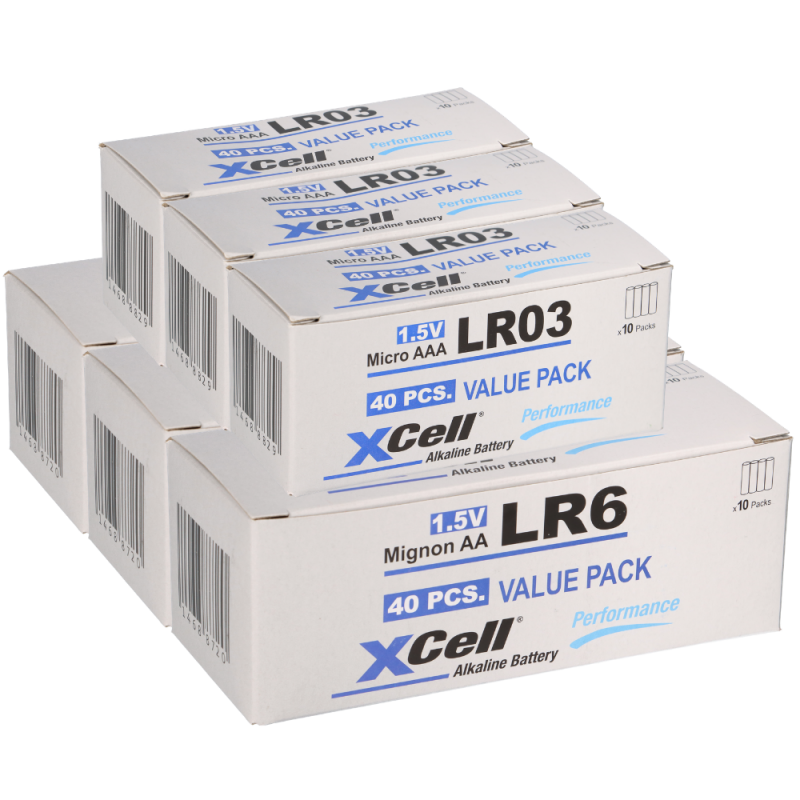 240 Batterien 120x XCell LR03 Micro AAA + 120x XCell LR6 Mignon AA 240 Batterien 120x XCell LR03 Micro AAA + 120x XCell LR6 Mignon AA von XCell